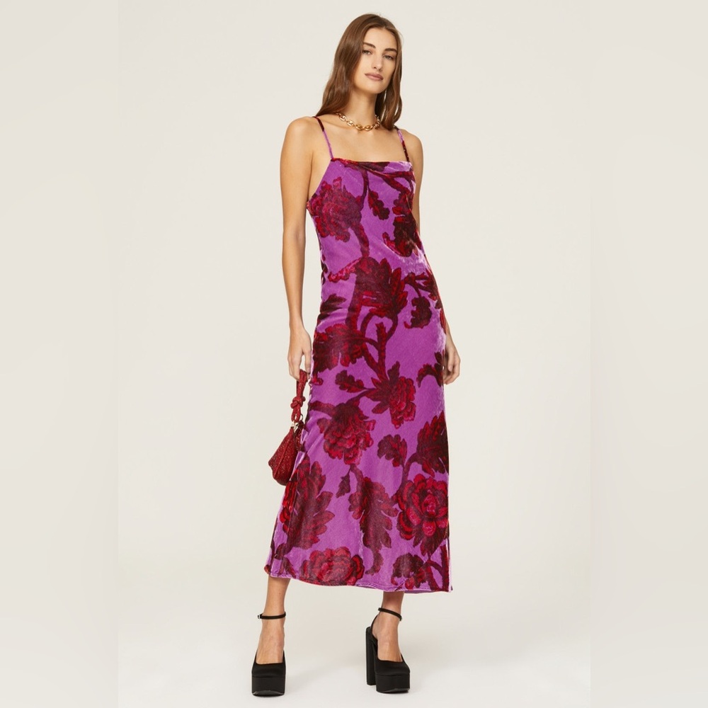 RHODE Jemima Floral Velvet Maxi Dress‎ Sz 10